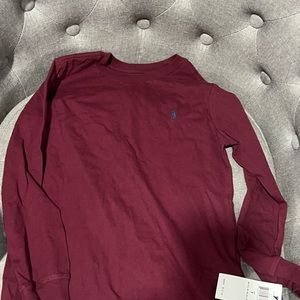 Burgundy Long Sleeve Tee Polo Ralph Lauren Pants small (7) new with tags